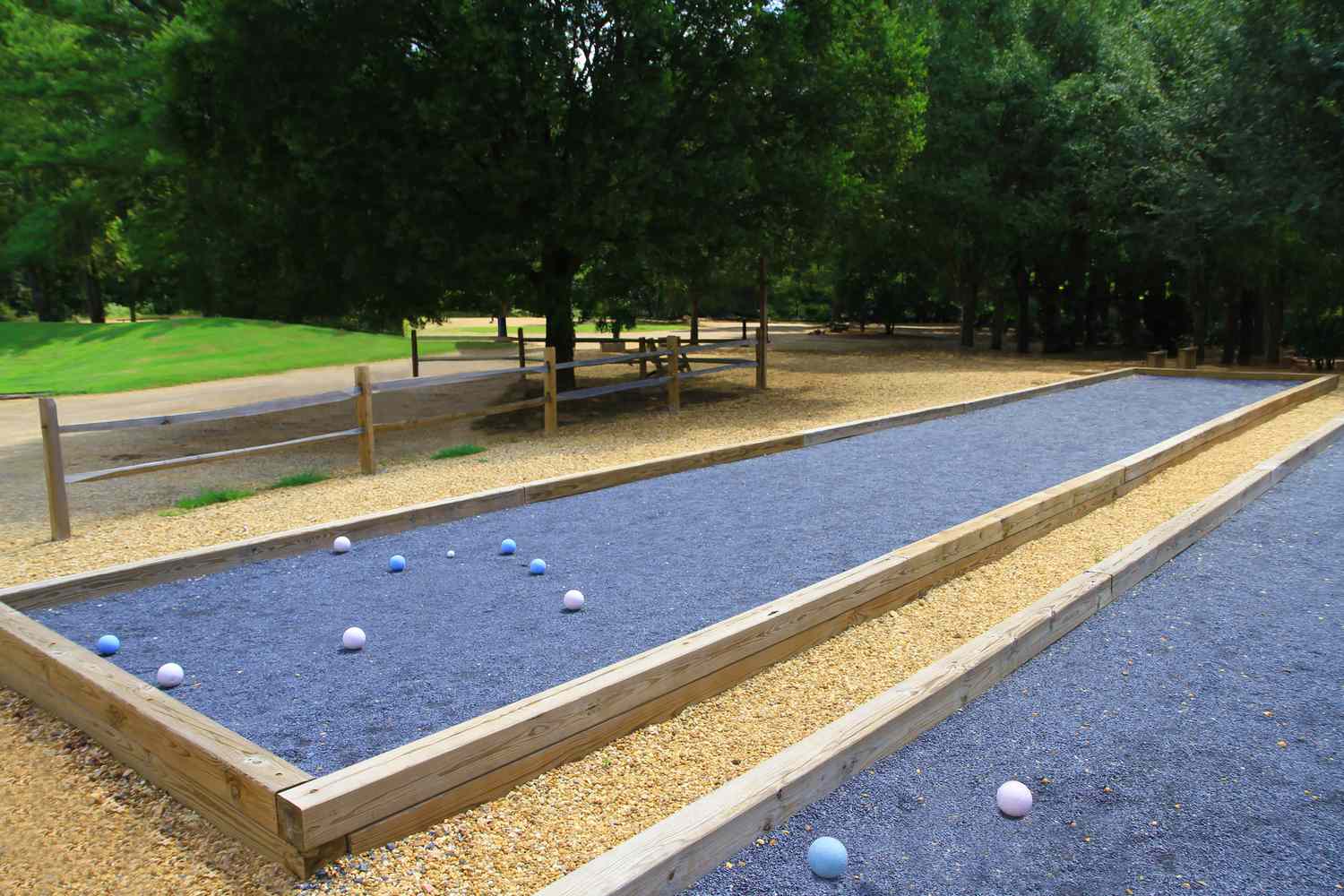 Custom bocce ball court installation by Bocce Ball Court Builders of Houston serving Houston, TX and surrounding areas